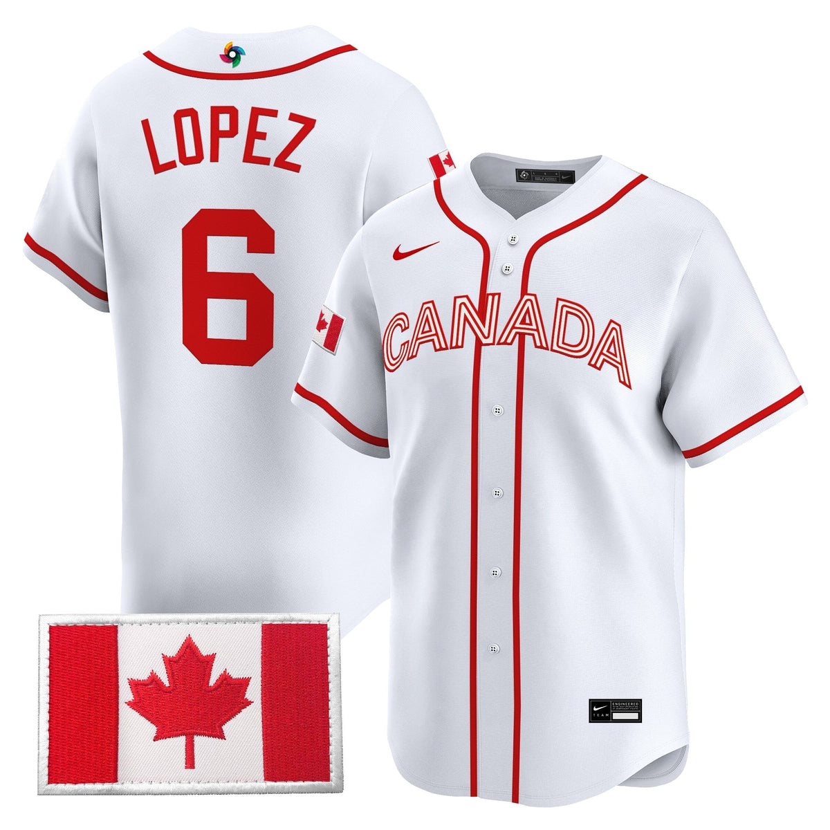 Men’s Team Canada World Baseball Classic Vapor Premier Jersey - 2026 Roster - All Stitched