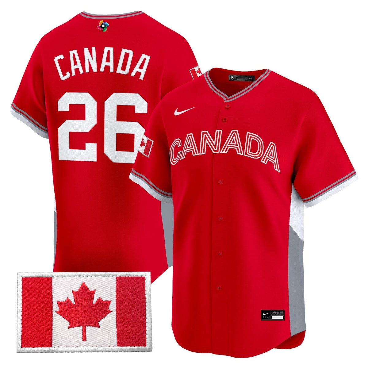 Men’s Team Canada World Baseball Classic Vapor Premier Jersey - 2026 Roster - All Stitched