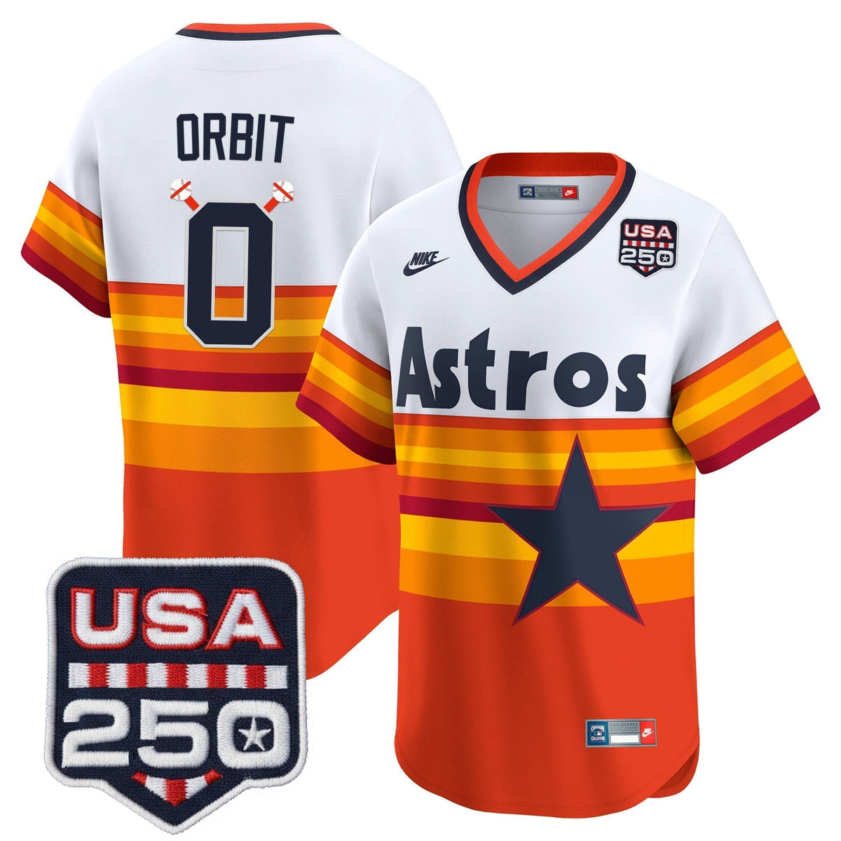 Men’s Houston Astros 250America Patch Vapor Premier Limited Jersey - All Stitched