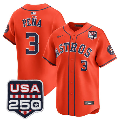 Men’s Houston Astros 250America Patch Vapor Premier Limited Jersey - All Stitched