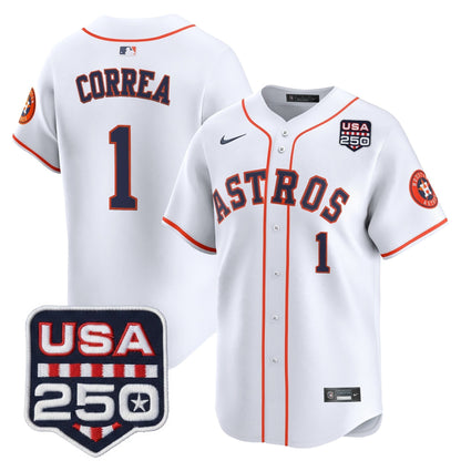 Men’s Houston Astros 250America Patch Vapor Premier Limited Jersey - All Stitched