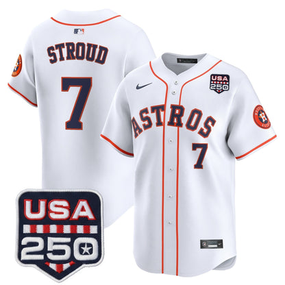 Men’s Houston Astros 250America Patch Vapor Premier Limited Jersey - All Stitched