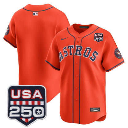 Men’s Houston Astros 250America Patch Vapor Premier Limited Jersey - All Stitched