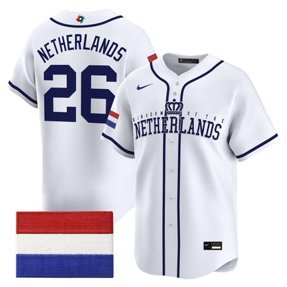 Men's Team Netherlands 2026 World Baseball Classic Vapor Premier Jersey - All Stitched