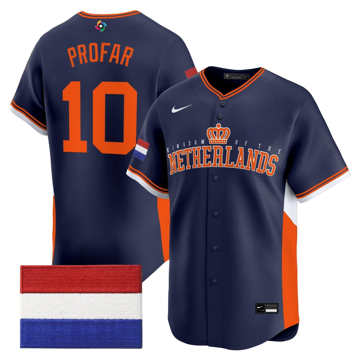 Men's Team Netherlands 2026 World Baseball Classic Vapor Premier Jersey - All Stitched