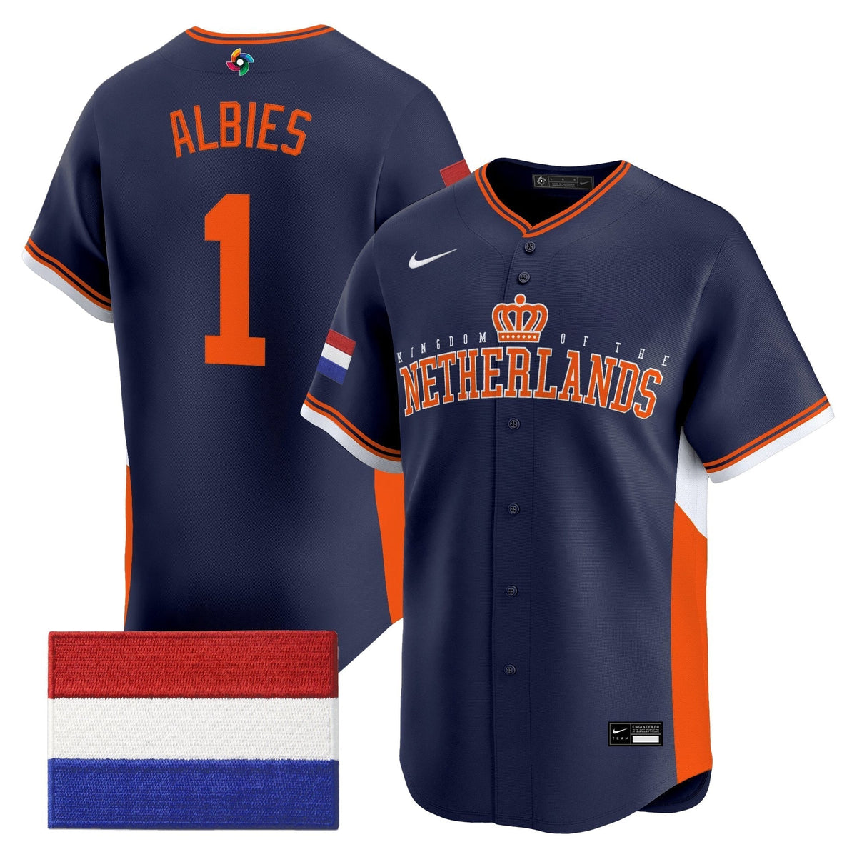 Men's Team Netherlands 2026 World Baseball Classic Vapor Premier Jersey - All Stitched