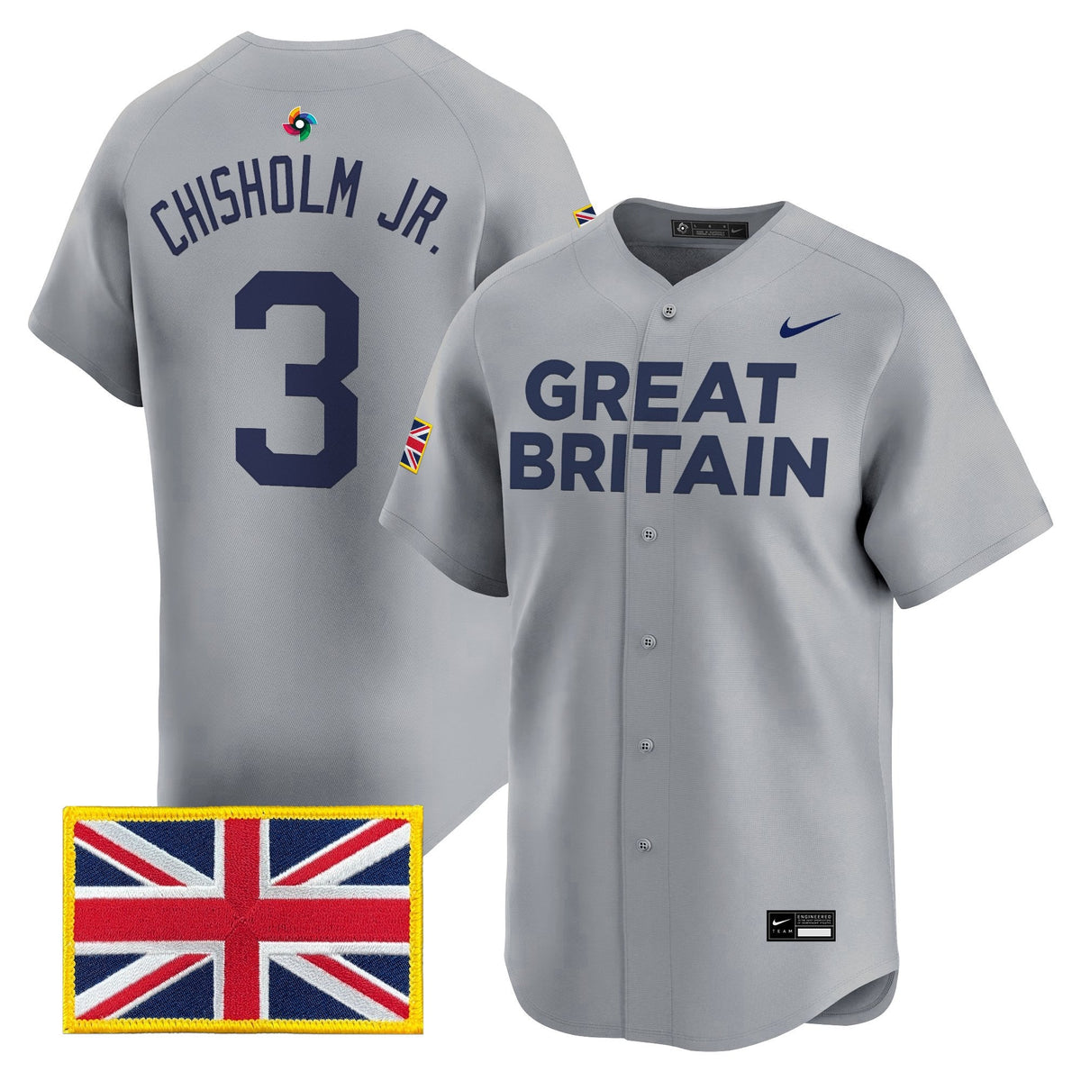 Men's Team Great Britain 2026 World Baseball Classic Vapor Premier Jersey - All Stitched