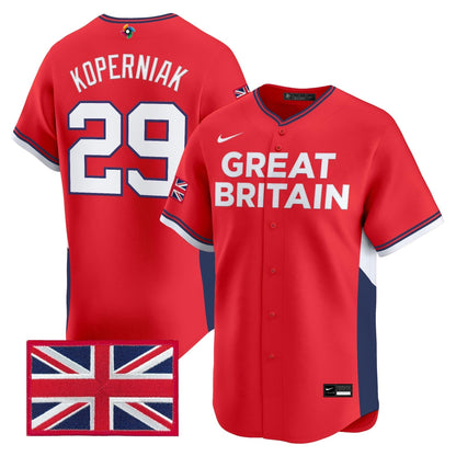 Men's Team Great Britain 2026 World Baseball Classic Vapor Premier Jersey - All Stitched