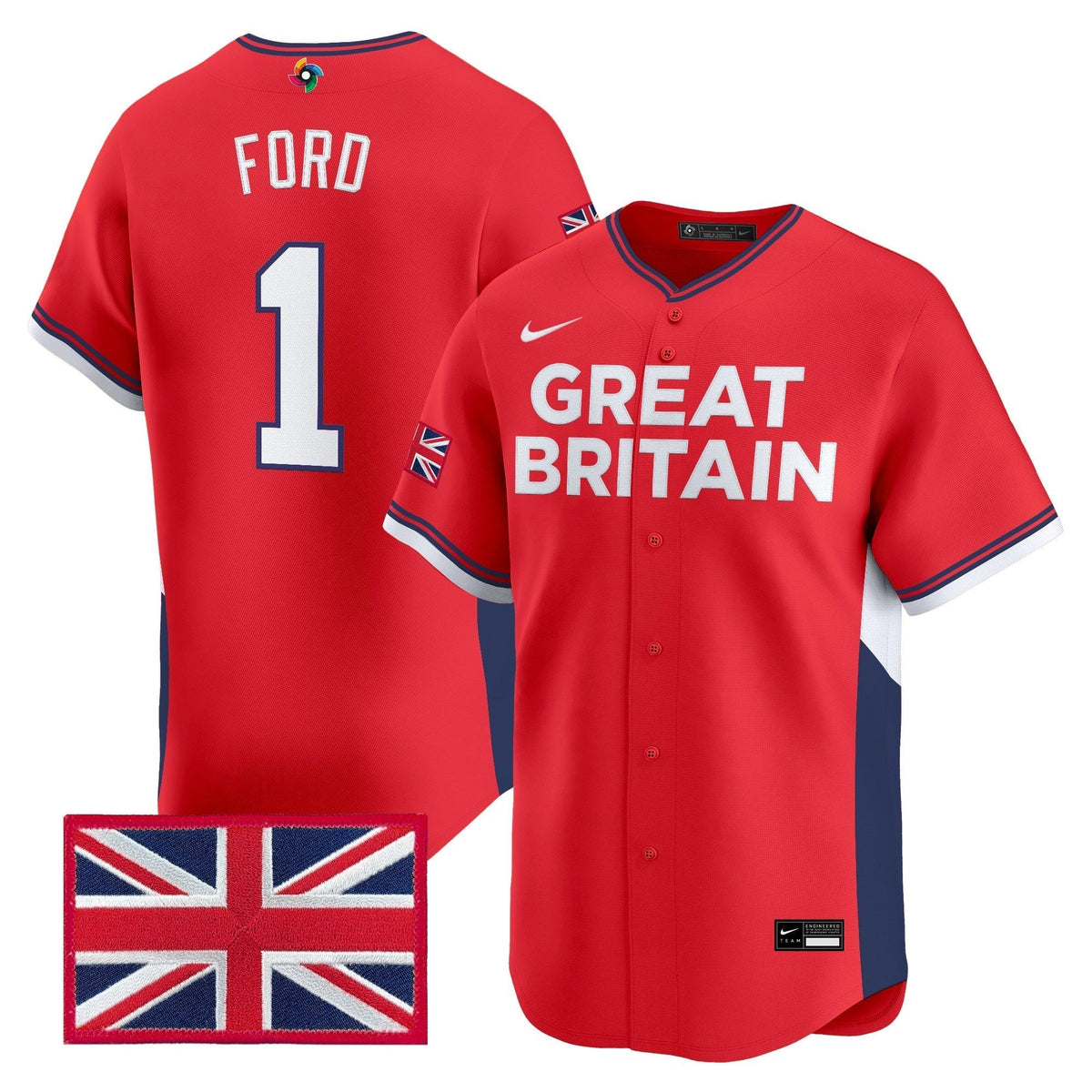 Men's Team Great Britain 2026 World Baseball Classic Vapor Premier Jersey - All Stitched