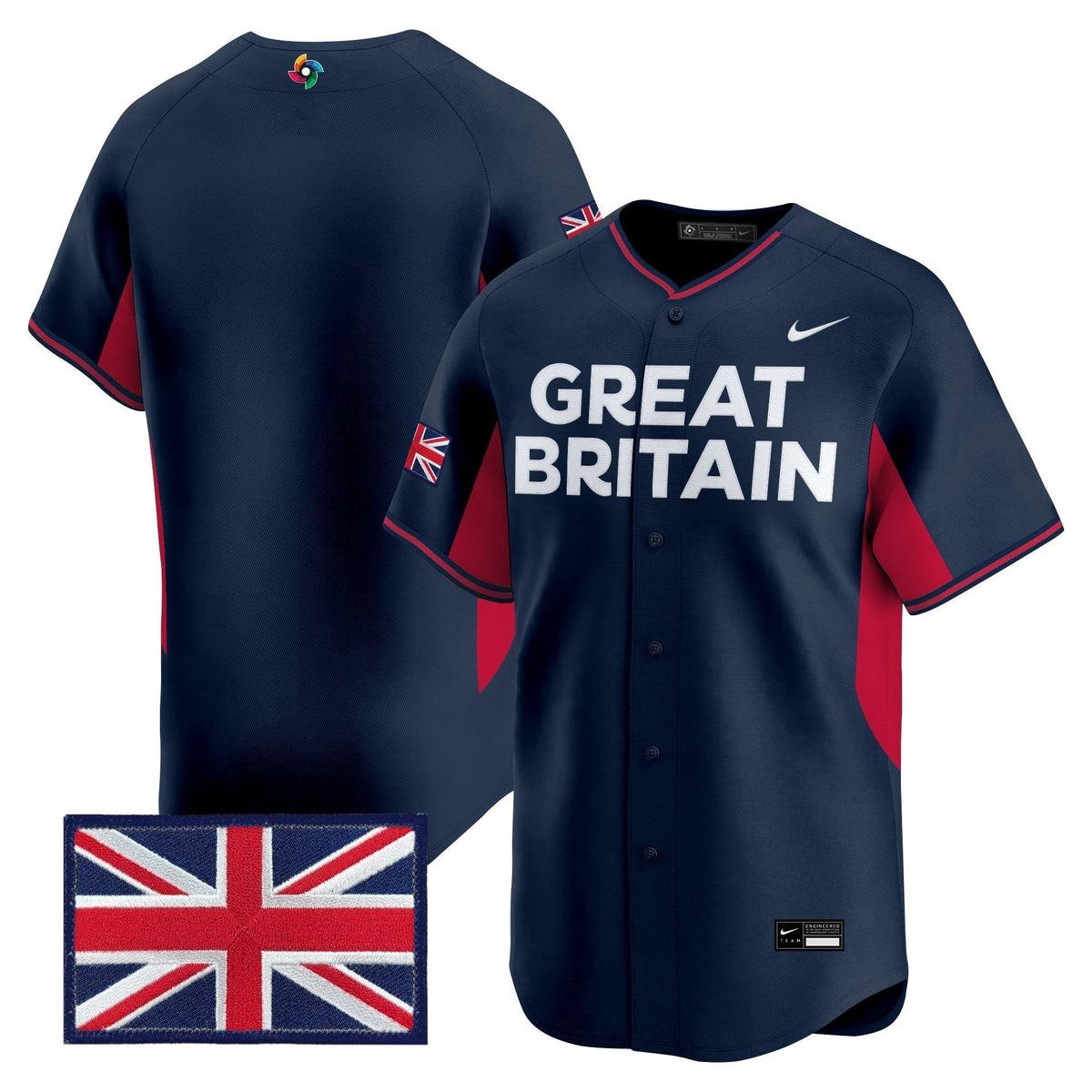 Men's Team Great Britain 2026 World Baseball Classic Vapor Premier Jersey - All Stitched