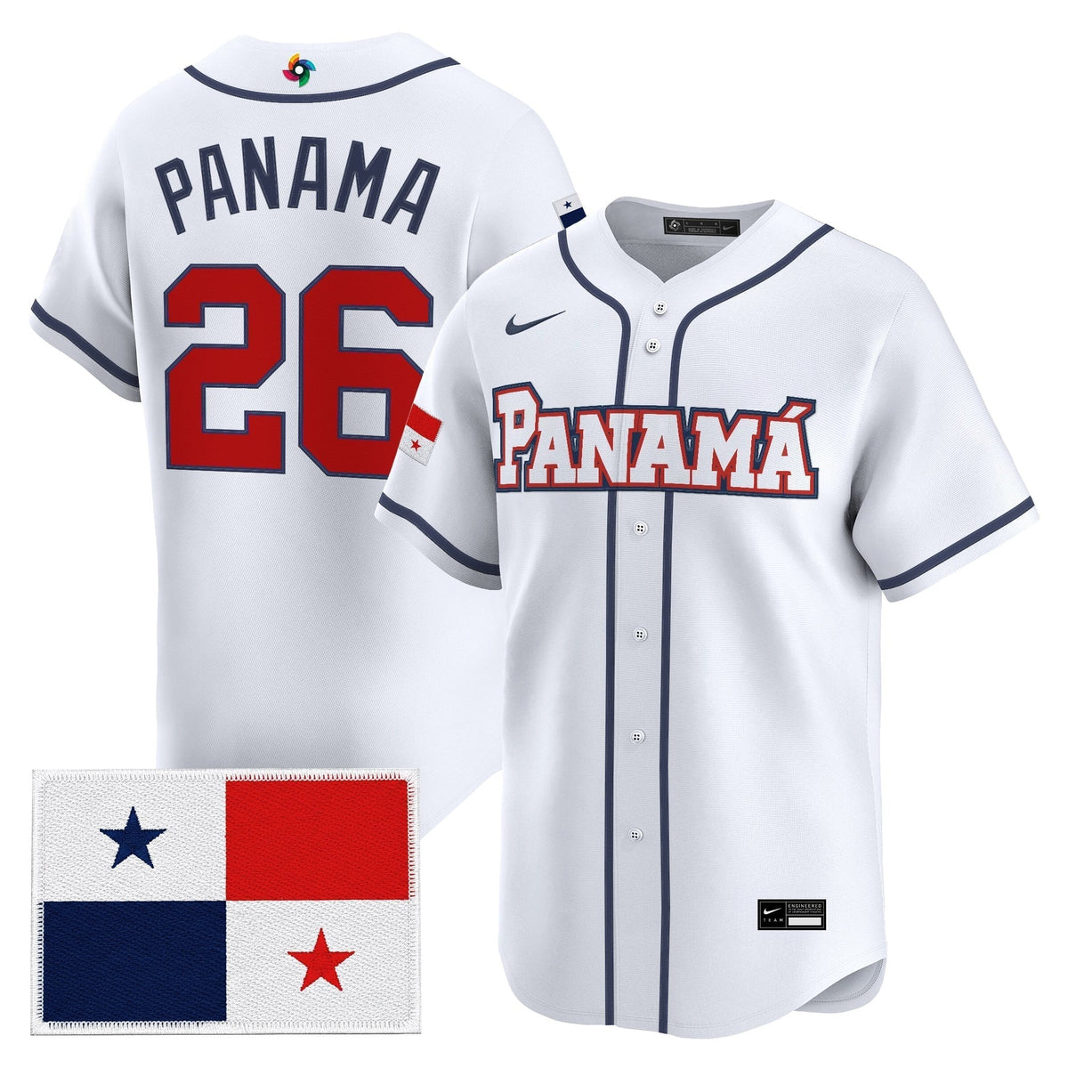 Men's Team Panama 2026 World Baseball Classic Vapor Premier Jersey - All Stitched
