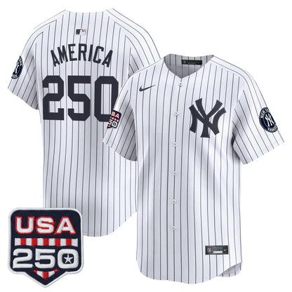 Men's New York Yankees 250America Patch Vapor Premier Limited Jersey - All Stitched