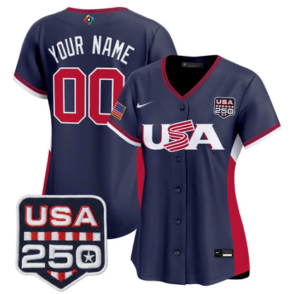 Team USA World Baseball Classic 250America Patch Vapor Premier Custom Jersey - All Stitched