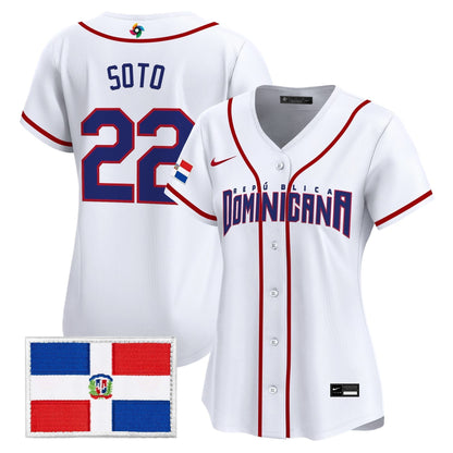 Women's Team Dominican Republic World Baseball Classic Vapor Premier Jersey - 2026 Roster - All Stitched