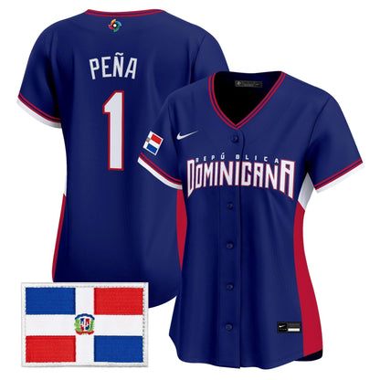 Women's Team Dominican Republic World Baseball Classic Vapor Premier Jersey - 2026 Roster - All Stitched