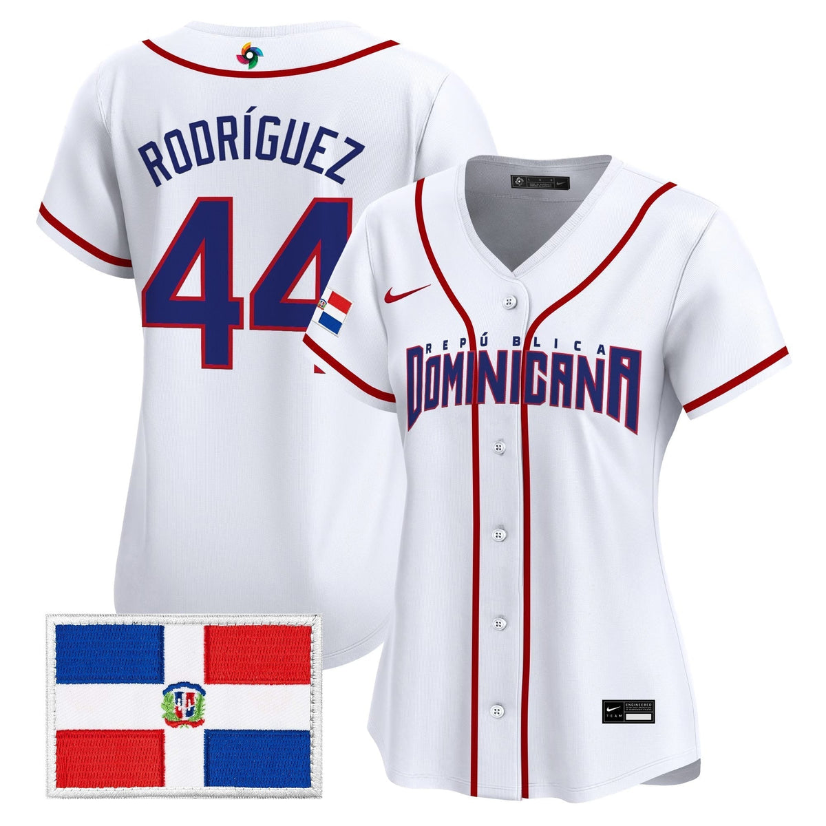 Women's Team Dominican Republic World Baseball Classic Vapor Premier Jersey - 2026 Roster - All Stitched