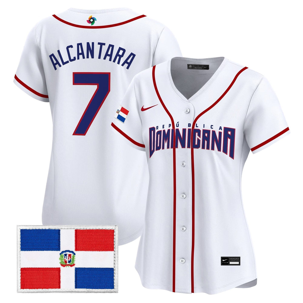 Women's Team Dominican Republic World Baseball Classic Vapor Premier Jersey - 2026 Roster - All Stitched