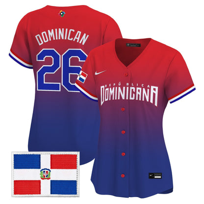 Women's Team Dominican Republic World Baseball Classic Vapor Premier Jersey - 2026 Roster - All Stitched