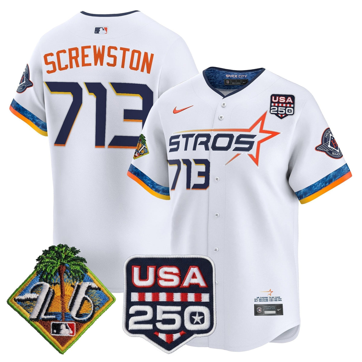 Men's Houston Astros 2026 Spring Training & 250America Patch Vapor Premier Limited Jersey - All Stitched
