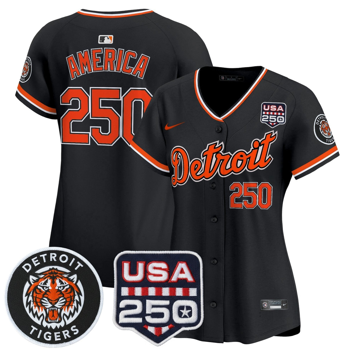 Women's Detroit Tigers 2026 Alternate Vapor Premier Limited Jersey - 250America Patch - All Stitched
