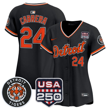 Women's Detroit Tigers 2026 Alternate Vapor Premier Limited Jersey - 250America Patch - All Stitched