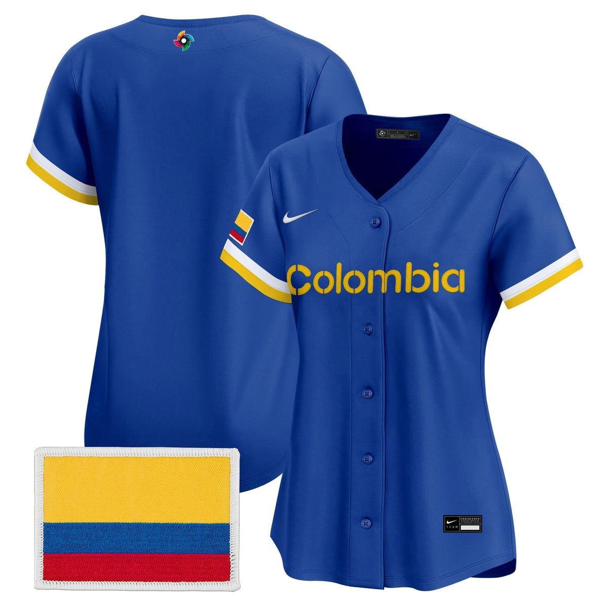 Women's Team Colombia 2026 World Baseball Classic Vapor Premier Jersey - All Stitched