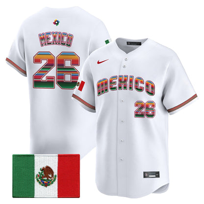 Men's Team Mexico World Baseball Classic "Serape Edition" Vapor Premier Jersey - 2026 Roster - All Stitched