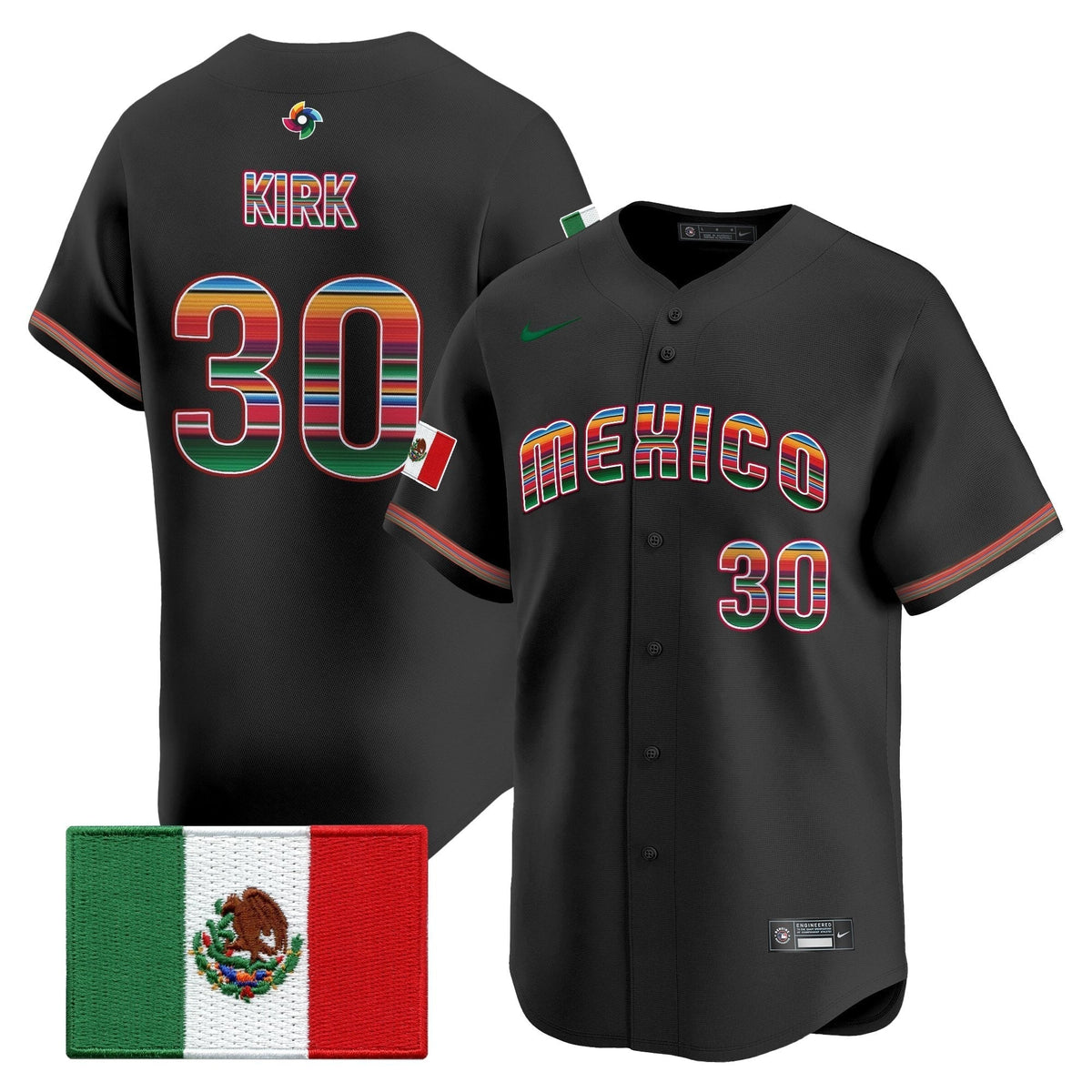Men's Team Mexico World Baseball Classic "Serape Edition" Vapor Premier Jersey - 2026 Roster - All Stitched