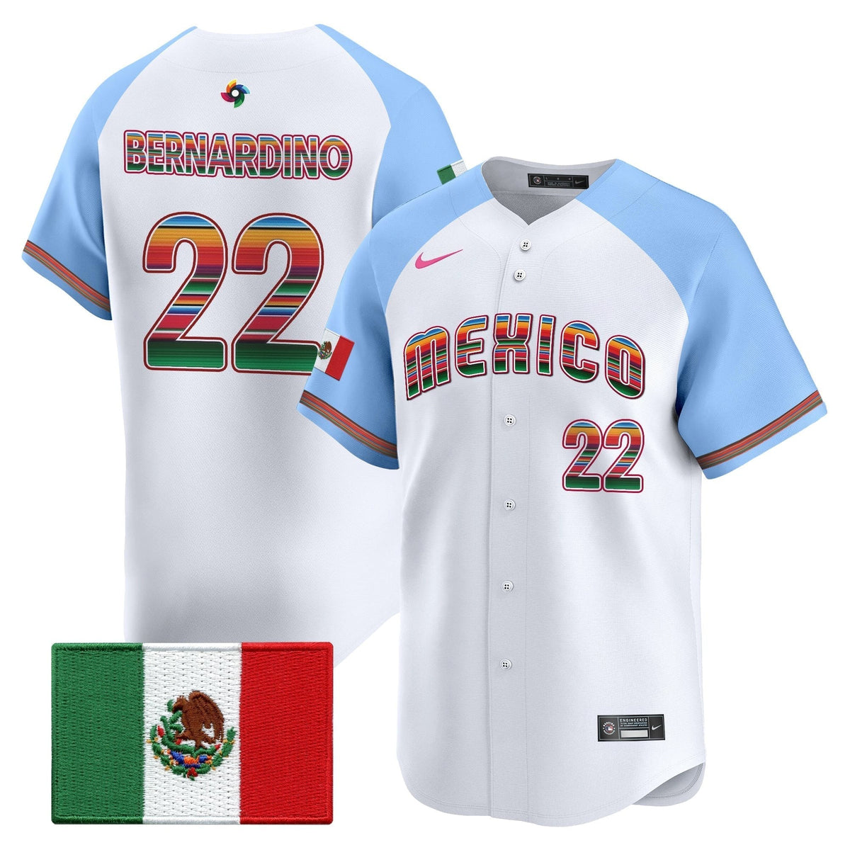 Men's Team Mexico World Baseball Classic "Serape Edition" Vapor Premier Jersey - 2026 Roster - All Stitched