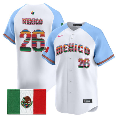 Men's Team Mexico World Baseball Classic "Serape Edition" Vapor Premier Jersey - 2026 Roster - All Stitched