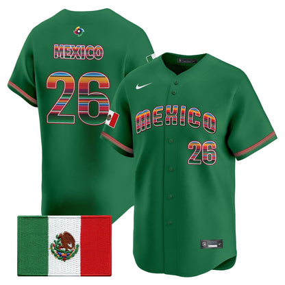 Men's Team Mexico World Baseball Classic "Serape Edition" Vapor Premier Jersey - 2026 Roster - All Stitched