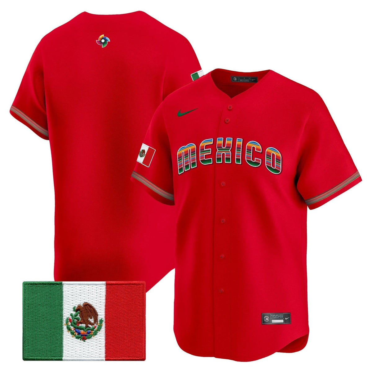 Men's Team Mexico World Baseball Classic "Serape Edition" Vapor Premier Jersey - 2026 Roster - All Stitched