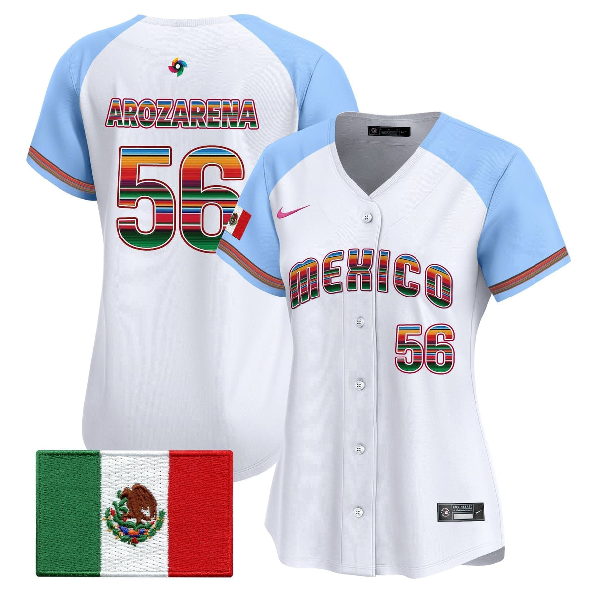 Women's Team Mexico World Baseball Classic "Serape Edition" Vapor Premier Jersey - 2026 Roster - All Stitched