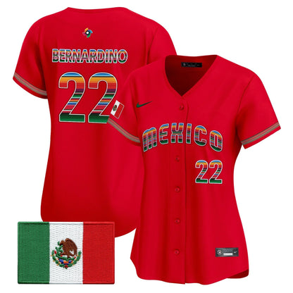 Women's Team Mexico World Baseball Classic "Serape Edition" Vapor Premier Jersey - 2026 Roster - All Stitched