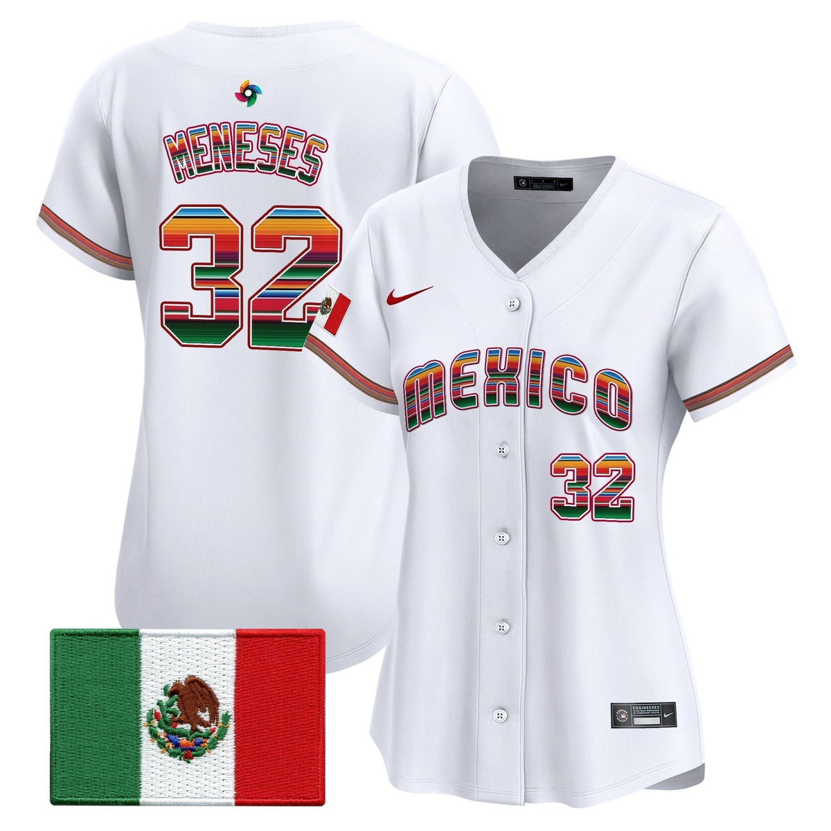 Women's Team Mexico World Baseball Classic "Serape Edition" Vapor Premier Jersey - 2026 Roster - All Stitched