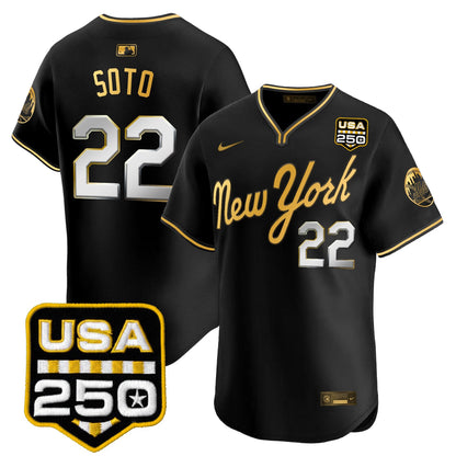 Men's New York Mets Road Alternate & 250America Patch Vapor Limited Jersey - All Stitched