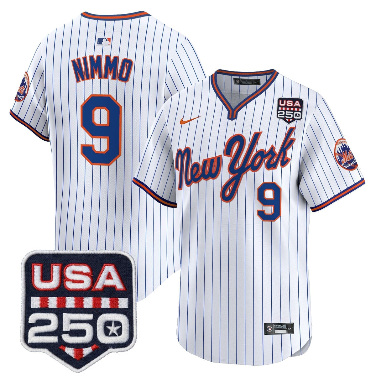Men's New York Mets Road Alternate & 250America Patch Vapor Limited Jersey - All Stitched