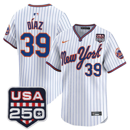 Men's New York Mets Road Alternate & 250America Patch Vapor Limited Jersey - All Stitched
