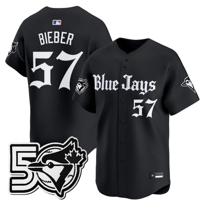 Men's Toronto Blue Jays 50 Seasons Patch Vapor Premier Limited Jersey - Gothic North Edition - All Stitched