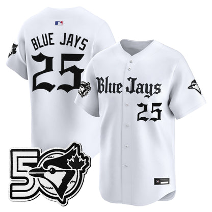Men's Toronto Blue Jays 50 Seasons Patch Vapor Premier Limited Jersey - Gothic North Edition - All Stitched