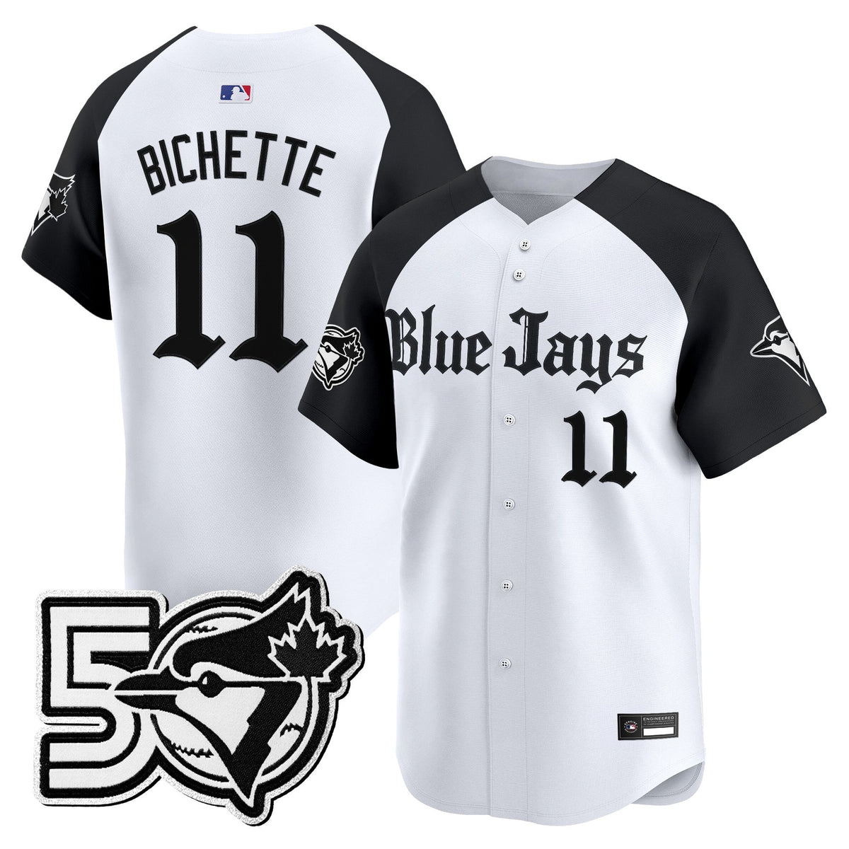 Men's Toronto Blue Jays 50 Seasons Patch Vapor Premier Limited Jersey - Gothic North Edition - All Stitched