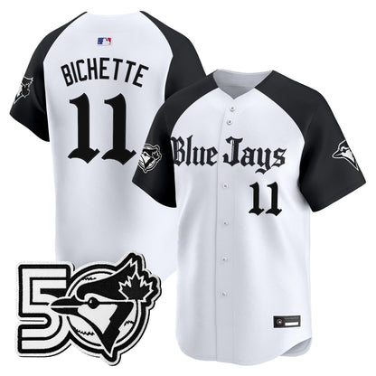 Men's Toronto Blue Jays 50 Seasons Patch Vapor Premier Limited Jersey - Gothic North Edition - All Stitched