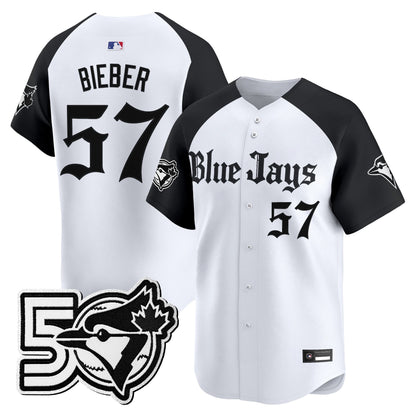 Men's Toronto Blue Jays 50 Seasons Patch Vapor Premier Limited Jersey - Gothic North Edition - All Stitched