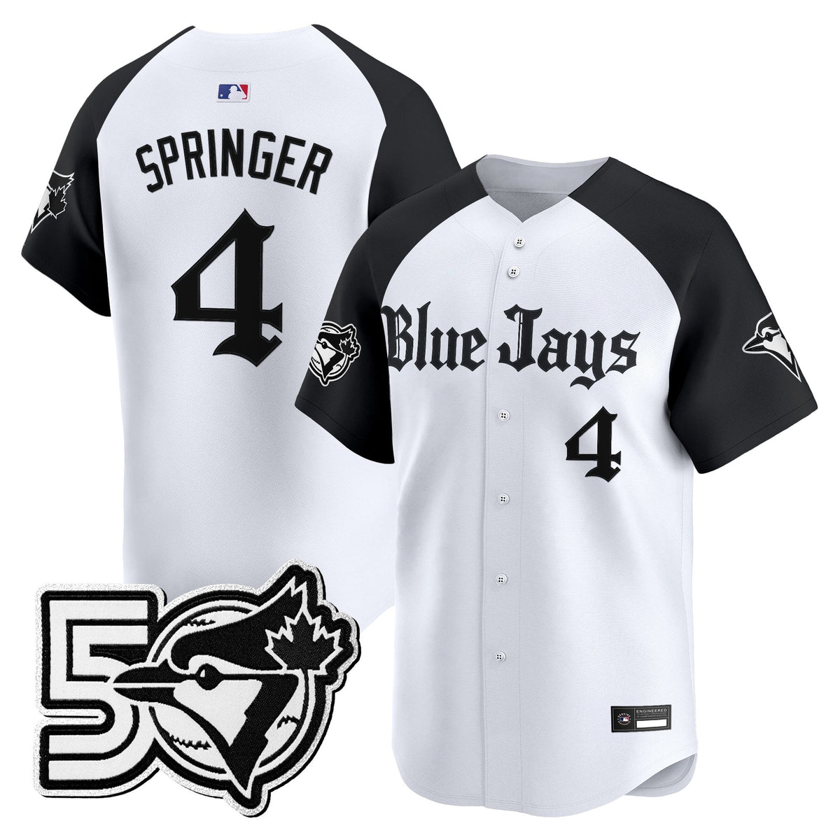 Men's Toronto Blue Jays 50 Seasons Patch Vapor Premier Limited Jersey - Gothic North Edition - All Stitched
