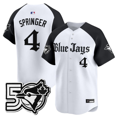 Men's Toronto Blue Jays 50 Seasons Patch Vapor Premier Limited Jersey - Gothic North Edition - All Stitched