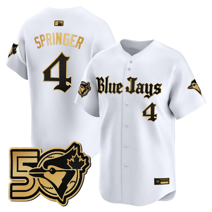 Men's Toronto Blue Jays 50 Seasons Patch Vapor Premier Limited Jersey - Gothic North Edition - All Stitched