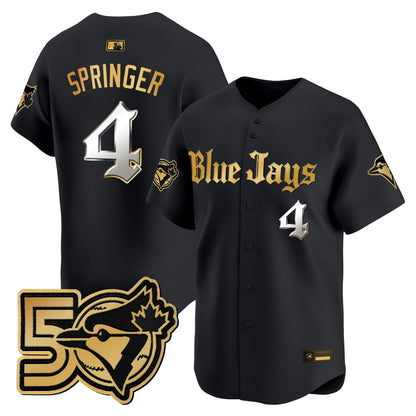 Men's Toronto Blue Jays 50 Seasons Patch Vapor Premier Limited Jersey - Gothic North Edition - All Stitched