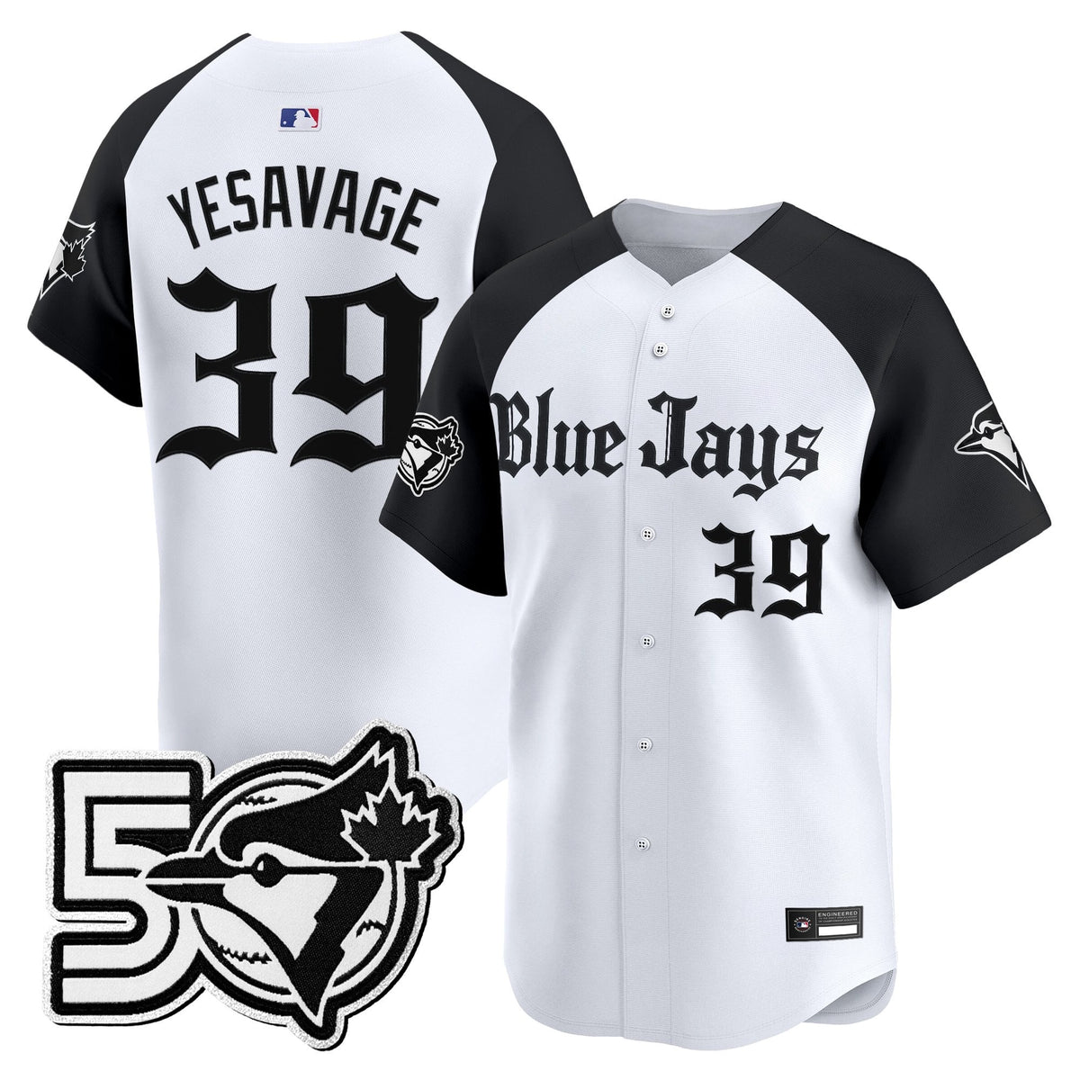Men's Toronto Blue Jays 50 Seasons Patch Vapor Premier Limited Jersey - Gothic North Edition - All Stitched