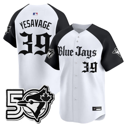 Men's Toronto Blue Jays 50 Seasons Patch Vapor Premier Limited Jersey - Gothic North Edition - All Stitched