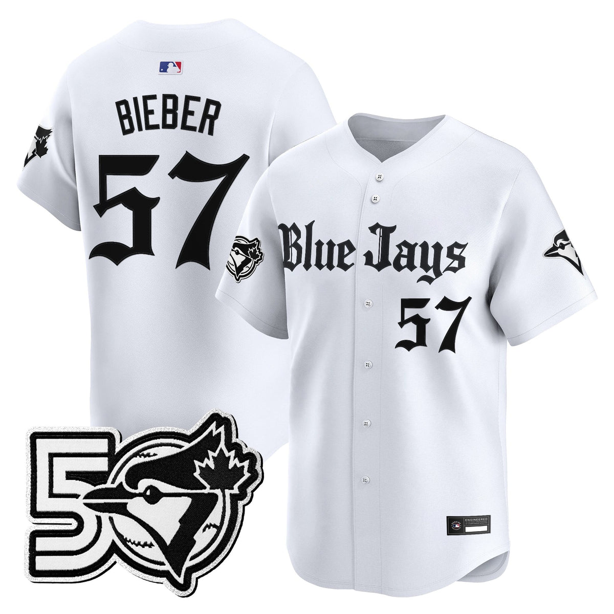 Men's Toronto Blue Jays 50 Seasons Patch Vapor Premier Limited Jersey - Gothic North Edition - All Stitched